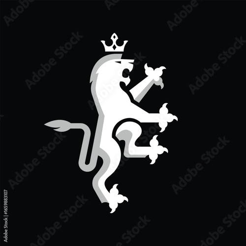 lion coat of arms abstract logo modern style