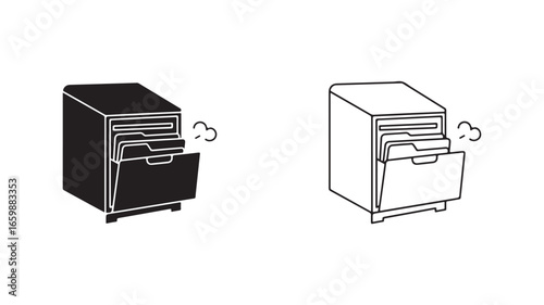 Office filing cabinet with hanging folders