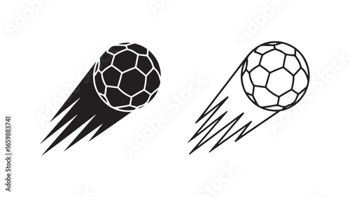 Soccer ball in motion with transparent background