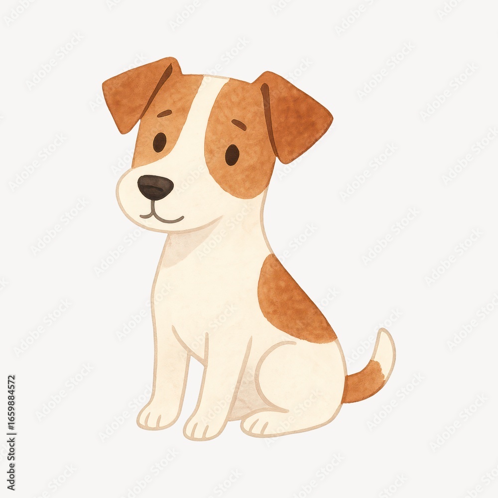Fototapeta premium Cute cartoon dog illustration.