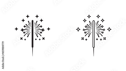 Sparklers fireworks with transparent background