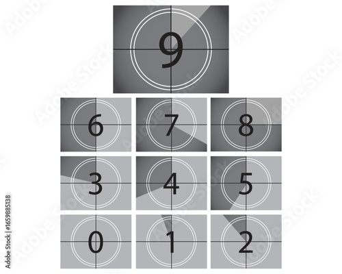 Movie countdown retro cinema screen