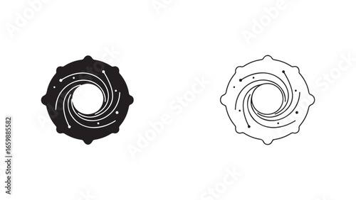 Spiral galaxy icon with transparent background