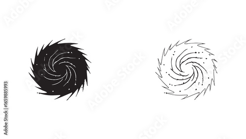 Spiral vortex with swirling lines and dots