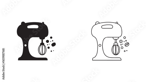 Stand mixer icon with sprinkles