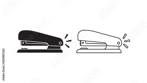 Stapler outline icons black and white