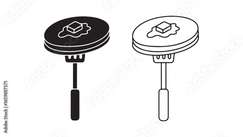 Pancakes with butter on a spatula