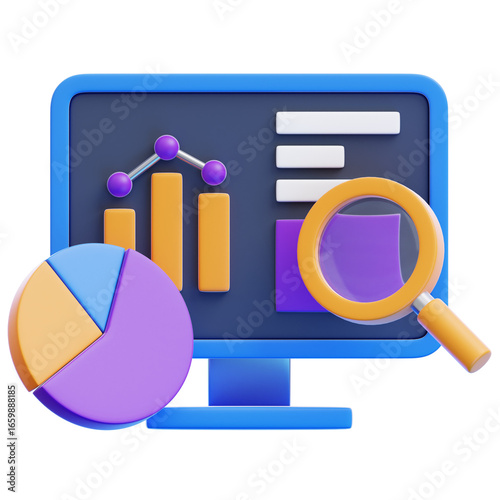 Data Analytic 3D Icon