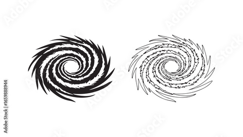 Swirling vortex pattern in black and white