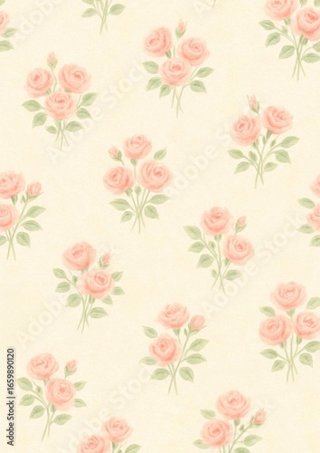Wallpaper Mural Elegant floral vintage rose pattern. Torontodigital.ca