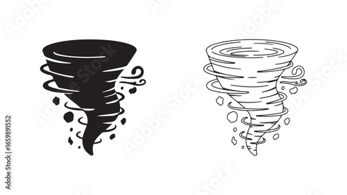 Tornado weather phenomenon with transparent background