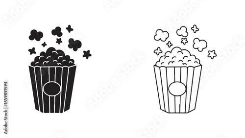 Popcorn in a box with transparent background