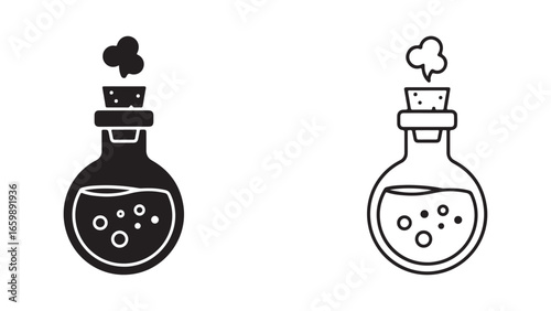 Potion bottle icon with transparent background