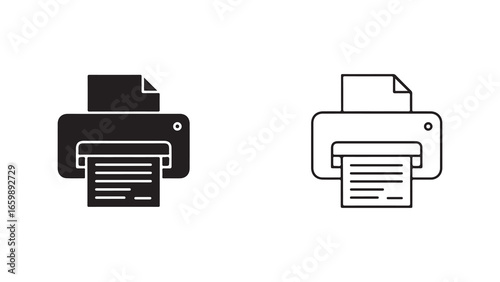 Printer icon with document and paper output