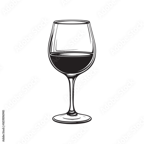 wine glass silhouette, wine glass vector illustrations, wine glass icon silhouette vector illustration