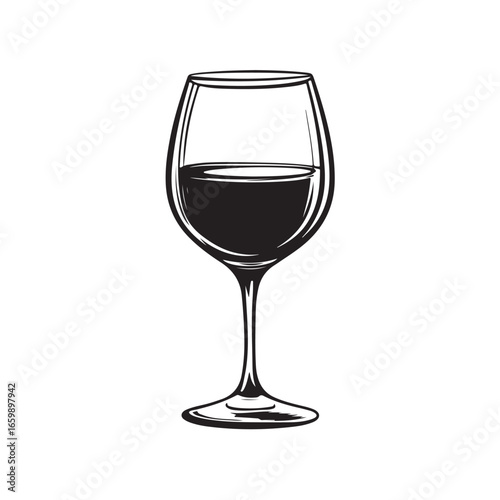 wine glass silhouette, wine glass vector illustrations, wine glass icon silhouette vector illustration