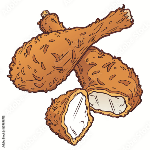 Illustration of fried chicken legs