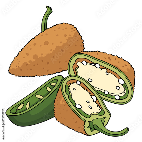 Delicious jalapeno poppers with cheese filling