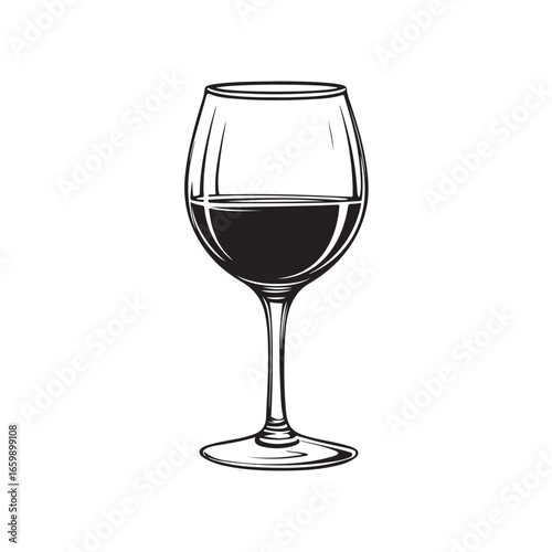 wine glass silhouette, wine glass vector illustrations, wine glass icon silhouette vector illustration