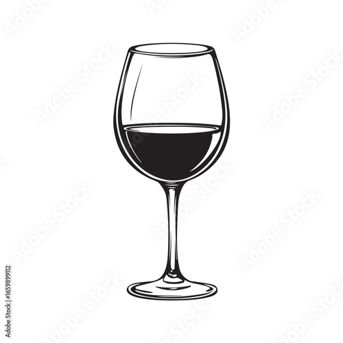 wine glass silhouette, wine glass vector illustrations, wine glass icon silhouette vector illustration
