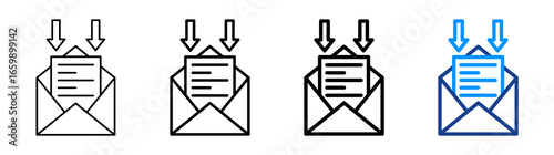 Receive Mail Icon Different Style Outline Collection Set