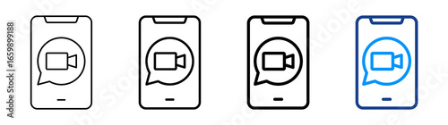 Video Call Icon Different Style Outline Collection Set