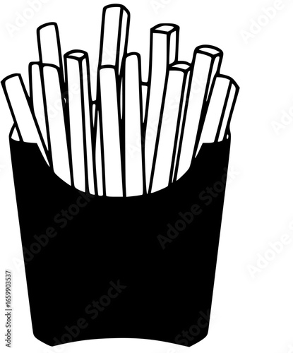 french fries vector icone silhouette
