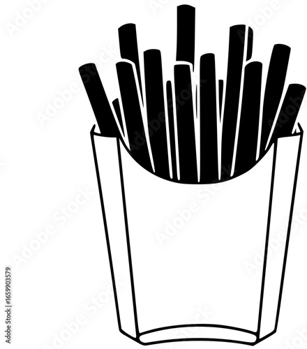 french fries vector icone silhouette
