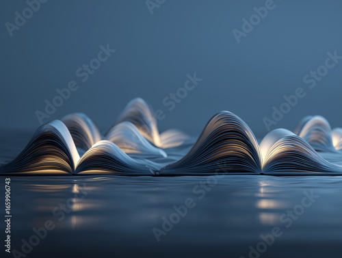 open book on blue background