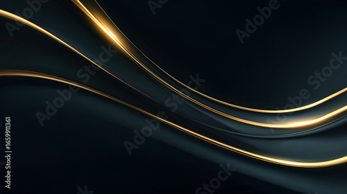 金色の細身カーブが描かれたシックな黒背景
