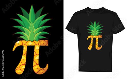 Funny Math Teacher Cat with Hawaiian Shirt Pineapple and Pi Day Symbol