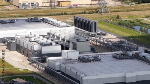 data center, AI infrastructure, Artificial intelligience infrastructure, cloud computing, server space. Internet services. Eemshaven, The Netherlands.