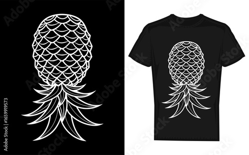 Whimsical Cat Illustration with Pineapple Upside Down Cake and Subtle Swingers Theme