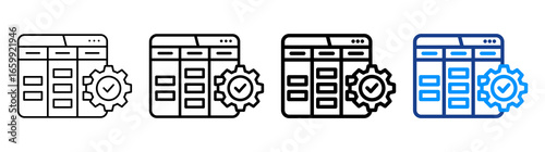 Kanban Icon Different Style Outline Collection Set