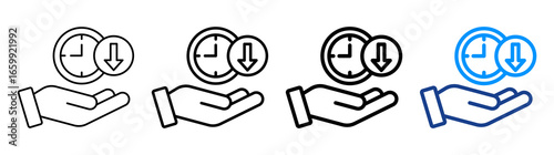 Time Out Icon Different Style Outline Collection Set