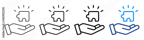 Solution Icon Different Style Outline Collection Set