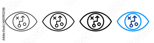 Vision Strategy Icon Different Style Outline Collection Set
