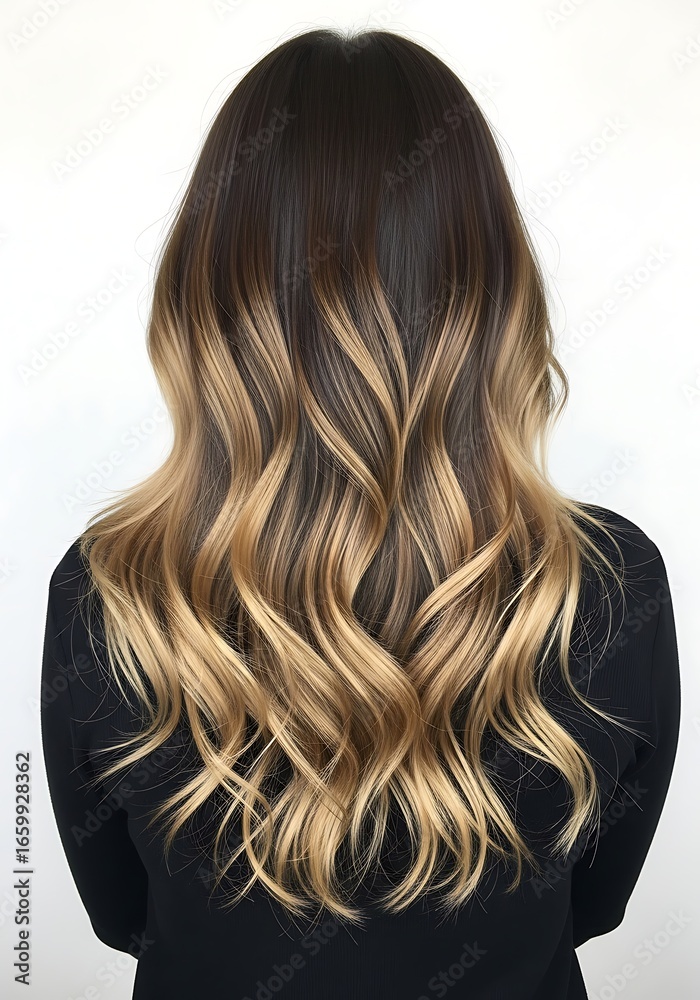 Obraz premium Beautiful Womans Wavy Ombre Hair.