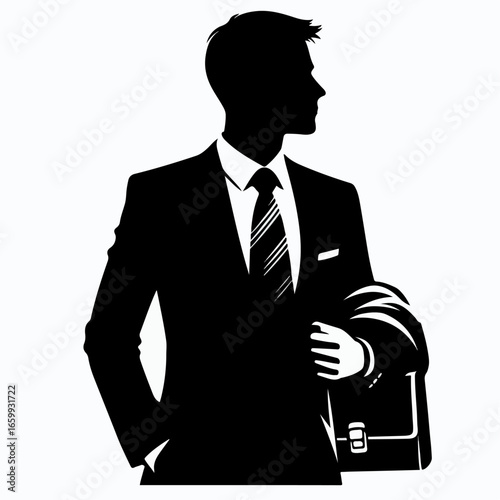 vector illustration of bussines men silhouette