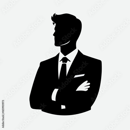 vector illustration of bussines men silhouette