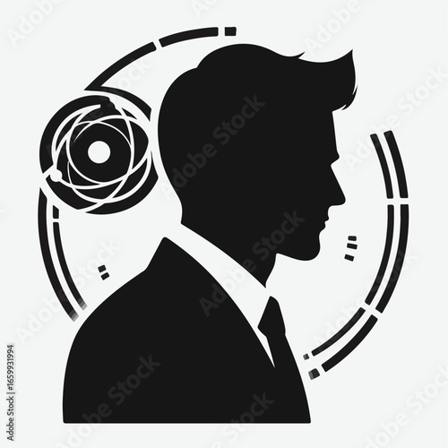 vector illustration of bussines men silhouette