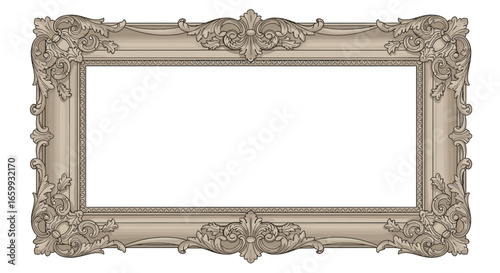 Ornate baroque frame design with intricate floral details