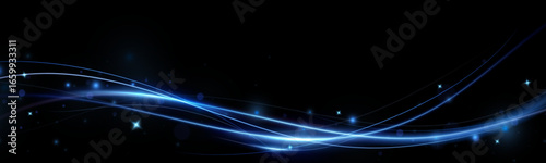 Abstract lines.Neon lines of speed and fast wind. effect of moving at the speed of light. Blue glow effect. Magic shiny line. Neon. Background.	