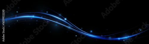 Abstract lines.Neon lines of speed and fast wind. effect of moving at the speed of light. Blue glow effect. Magic shiny line. Neon. Background.	