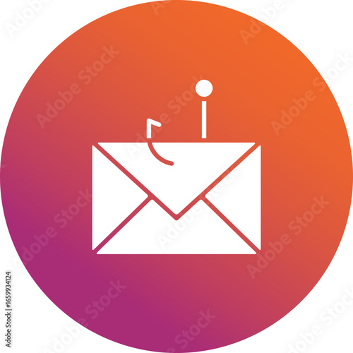 Phishing Gradient Circle icon, phishing icon – cyber scam, email fraud, data theft, online threat symbol