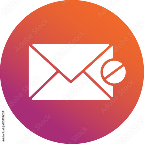 Spam Gradient Circle Icon, spam icon – unwanted email, junk mail, email threat, inbox protection symbol