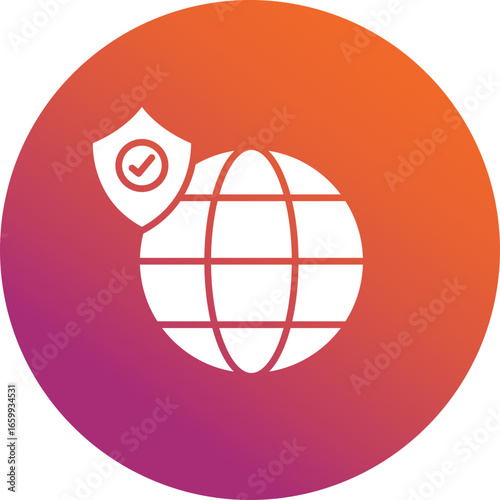 Web protection Gradient Circle icon, web protection icon – internet security, shield, firewall, safe browsing symbol, web protection