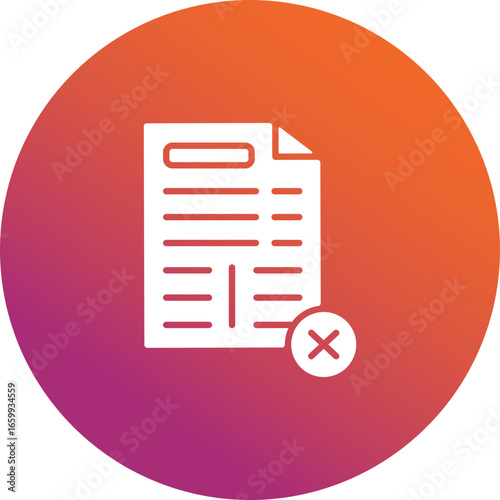 Denial  Gradient Circle icon, denial icon – refusal, rejection, cancel symbol, access denied concept, denial, refusal