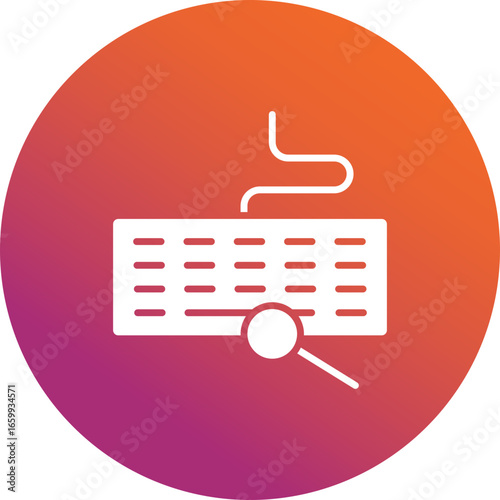  Keylogger Gradient Circle icon, keylogger line icon – keystroke logging, spyware, data theft, cybersecurity threat symbol