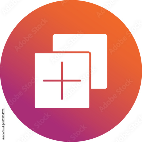 Clone Gradient Circle Icon, clone line icon – copy, duplicate, replicate, duplicate data, cloning technology symbol
